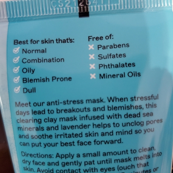 New Freeman Anti-Stress Dead Sea Minerals Sensitive Skin Face Clay Mask - Picture 3 of 3